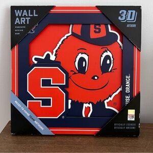 Syracuse University Orange 3D Artwork New Wall Art Cuse Athletics Decor Sports